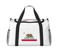 JBJGKHLP Borsa da viaggio versatile con stampa della bandiera della California, borsa da viaggio pieghevole a tracolla per viaggi d'affari all'aperto
