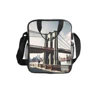 JBJGKHLP Borsa per il pranzo trasparente con stampa a S del ponte di Brooklyn, contenitore per alimenti, per scuola, ufficio, viaggi, picnic, bento box