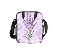 JBJGKHLP Borsa per il pranzo trasparente con stampa di un timbro di lavanda, contenitore per la conservazione degli alimenti, per scuola, ufficio, viaggi, picnic, b