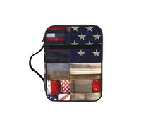 JBJGKHLP Borsa portaoggetti con stampa patchwork con bandiera americana, impermeabile, regalo religioso per uomini e donne, casa, chiesa, viaggi