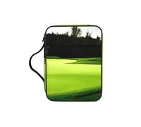 JBJGKHLP Borsa portaoggetti verde con stampa di campo da golf, impermeabile, regalo religioso per uomini e donne, casa, chiesa, viaggi