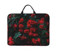 JBJGKHLP Borsa portatile per computer portatile da 14 pollici con stampa rosa rossa e nera per scuola, ufficio, viaggi, uso quotidiano