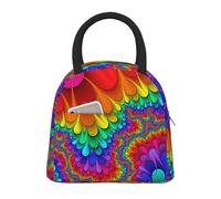 JBJGKHLP Borsa termica per il pranzo, comoda, con stampa color arcobaleno, con stampa tie-dye, pratica e facile da trasportare, per adulti e bambini e famiglie