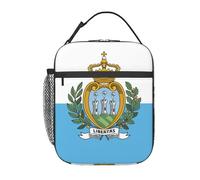 JBJGKHLP Borsa termica per il pranzo con stampa bandiera di San Marino, comoda borsa per il pranzo, snack, pasti, bevande, insalata