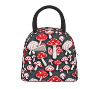 JBJGKHLP Borsa termica per il pranzo con stampa di funghi rossi e bianchi, comoda borsa per il pranzo, facile da trasportare, per adulti, bambini, famiglie