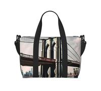 JBJGKHLP Brooklyn Bridge S Print Versatile Borsa a Mano Per Uomo Donna Leggero Moda Weekend Viaggi Tote Palestra Waterprooff