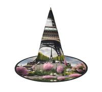 JBJGKHLP Cappello da strega con stampa di Parigi e Torre Eiffel, unisex, per carnevale, cosplay, feste, accessorio per costume