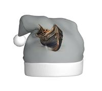 JBJGKHLP Cappello di Natale con stampa di barche vichinghe antiche per uomini e donne per feste di Capodanno celebrazioni festive cappello decorativo