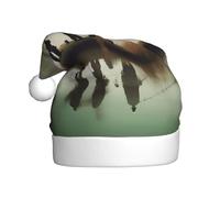 JBJGKHLP Cappello di Natale per uomini e donne con stampa di pescatori sul lago da pesca per feste di Capodanno celebrazioni festive cappello decorativo