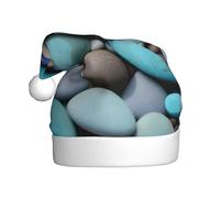 JBJGKHLP Cappello natalizio con stampa di ciottoli colorati, unisex, per adulti, per feste di Natale