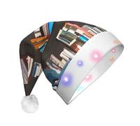 JBJGKHLP Cappello natalizio con stampa di libreria, per adulti, per feste e feste