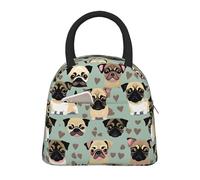 JBJGKHLP Carino Chihuahua Pug Modello Stampa Confortevole Isolato Lunch Bag Pratica Tote Facile Da Trasportare Adulti Bambini Famiglie Uso