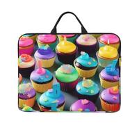 JBJGKHLP Colorato Buon Compleanno Cupcakes Stampa 14 Pollice Del Computer Portatile Del Manicotto Del Computer Borsa Per La Scuola Ufficio