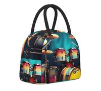 JBJGKHLP Cool Drums Set Stampa Confortevole Borsa termica Pranzo Pratica Tote Facile Trasportare Adulti Bambini Famiglie Uso