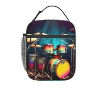JBJGKHLP Cool Drums Set Stampa Funzionalità Borsa per il pranzo isolata Comoda Tote Carry Snack Pasti Bevande Insalata