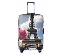 JBJGKHLP Copertura protettiva per valigie da viaggio con stampa di Torri Eiffel Parigi con fiore per custodia universale impermeabile, bianco, L, Organizer per borse