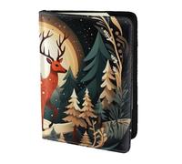 JBJGKHLP Custodia a portafoglio per documenti da viaggio con stampa di cervi di buon Natale, unisex, accessori da viaggio leggeri e sicuri, Nero , Taglia unica