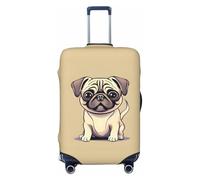 JBJGKHLP Divertente Cartone Animato Pug Cucciolo Cani Stampa Valigia Universale Elastico Bagagli Protector Impermeabile Viaggi Affari Vac, Nero , M, Bagaglio a mano