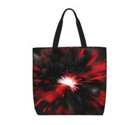 JBJGKHLP Explosion Burst, borsa organizer con stampa rossa e nera, unisex, borsa a tracolla riutilizzabile ecologica