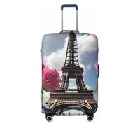 JBJGKHLP Flower Parigi Torri Eiffel Stampa Universale Valigia Elastico Bagagli Protector Impermeabile Viaggi Vacanze di Lavoro, Nero , XL, Bagaglio a mano