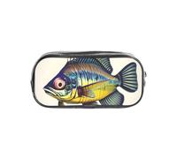JBJGKHLP Fly Yellow Fish Print - Astuccio trasparente per matite per ragazzi e ragazze, per scuola e ufficio, astuccio trasparente per cancelleria