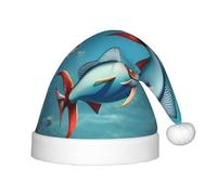 JBJGKHLP Flying Fish in the Ocean, cappello di Natale per bambini, adatto per anni, cappello da Babbo Natale, per feste e celebrazioni