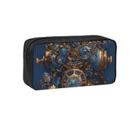 JBJGKHLP Gears Clock Bronze Century Print Simple Spacious Pen Case Office Stationery Organizer Pouch Leggero Storage Penne