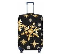 JBJGKHLP Golden Christmas Fiocchi di Neve Stampa Universale Valigia Elastica Bagagli Protector Impermeabile Viaggio Affari Vacanza, Nero , L, Bagaglio a mano