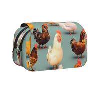 JBJGKHLP Grazioso astuccio versatile con stampa di pollo che cammina, grande capacità, per trucchi, articoli da toeletta da viaggio e ufficio