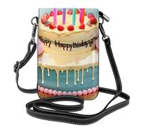 JBJGKHLP Happy Birthday Big Cake Print Borsa a tracolla da donna elegante borsa per telefono per viaggi uso quotidiano regali pendolari