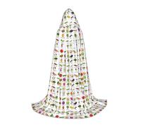 JBJGKHLP Introduzione Di Varie Verdure Stampa Unisex Con Cappuccio Mantello Accappatoio Carnevale Halloween Cosplay Natale Confortevole Elegante