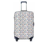 JBJGKHLP Llama Alpaca Cactus Stampa Valigia Universale Elastico Bagagli Protector Impermeabile Viaggi Affari Vacanze, Nero , L, Bagaglio a mano