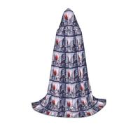 JBJGKHLP Mantello con cappuccio con stampa artistica dell'albero della città di Parigi, Torre Eiffel, mantello unisex per cosplay, feste di carnevale e feste stagionali