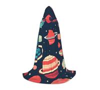 JBJGKHLP Mantello con cappuccio con stampa di pianeti dello spazio esterno, unisex, per cosplay, carnevale, celebrazioni stagionali