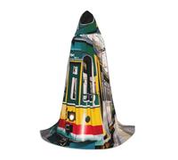 JBJGKHLP Mantello con cappuccio con stampa tram di Lisbona, unisex, per cosplay, carnevale, celebrazioni stagionali
