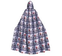 JBJGKHLP Mantello con cappuccio per adulti, motivo: albero della città di Parigi, Torre Eiffel, cosplay, feste in maschera, carnevale, eventi a tema