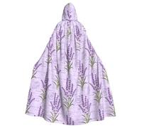JBJGKHLP Mantello con cappuccio unisex traspirante con stampa a francobollo di lavanda per Halloween cosplay festival