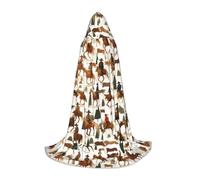 JBJGKHLP Mantello unisex con cappuccio con stampa di cavallo da cowboy, per carnevale, Halloween, cosplay, Natale, comodo ed elegante