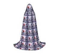JBJGKHLP Mantello unisex con cappuccio, motivo albero della città di Parigi, Torre Eiffel, per carnevale, Halloween, cosplay, Natale, comodo ed elegante