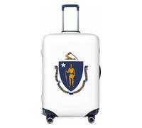 JBJGKHLP Massachusetts Bandiera dello Stato Stampa Valigia Universale Elastico Bagagli Protector Impermeabile Viaggi Affari Vacanze, Nero , S, Bagaglio a mano