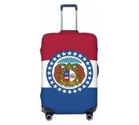 JBJGKHLP Missouri Bandiera dello Stato Stampa Universale Valigia Elastico Bagagli Protector Impermeabile Viaggi Affari Vacanze, Nero , L, Bagaglio a mano