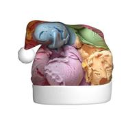 JBJGKHLP Molti gelato colorato Stampa Cappello di Natale per gli uomini e le donne per il partito Capodanno Celebrazioni festive Decor Cap