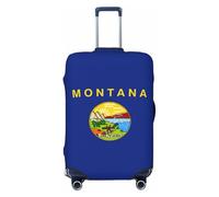 JBJGKHLP Montana Bandiera dello Stato Stampa Valigia Universale Elastico Bagagli Protector Impermeabile Viaggi Affari Vacanza, Nero , XL, Bagaglio a mano