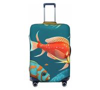 JBJGKHLP Ocean Underwater Fish Print Valigia Universale Elastico Bagagli Protector Impermeabile Viaggi Affari Vacanza, Nero , L, Bagaglio a mano