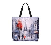 JBJGKHLP Paris City Tree Torre Eiffel Art Print Extra Large Organizer Bag Unisex Spalla Tote Shopping Riutilizzabile Ecologico