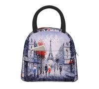 JBJGKHLP Paris City Tree Torre Eiffel stampa artistica comoda borsa termica per il pranzo pratica tote facile da trasportare adulti bambini famiglie uso