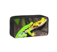 JBJGKHLP Penna spaziosa semplice e spaziosa con stampa di gechi verdi, per cancelleria da ufficio, organizer per penne leggere