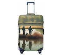 JBJGKHLP Pesca Lago Pescatori Stampa Valigia Universale Elastico Bagagli Protector Impermeabile Viaggi Affari Vacanza, Nero , M, Bagaglio a mano
