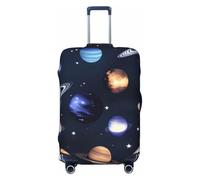 JBJGKHLP Planets Stars and Milky Way Galaxy Print Universal valigia elastica bagagli Protector impermeabile viaggio vacanza d'affari, Nero , L, Bagaglio a mano