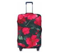 JBJGKHLP Red Pink Flower Print Universal Valigia Elastica Bagagli Protector Impermeabile Viaggi Affari Vacanza, Nero , S, Bagaglio a mano